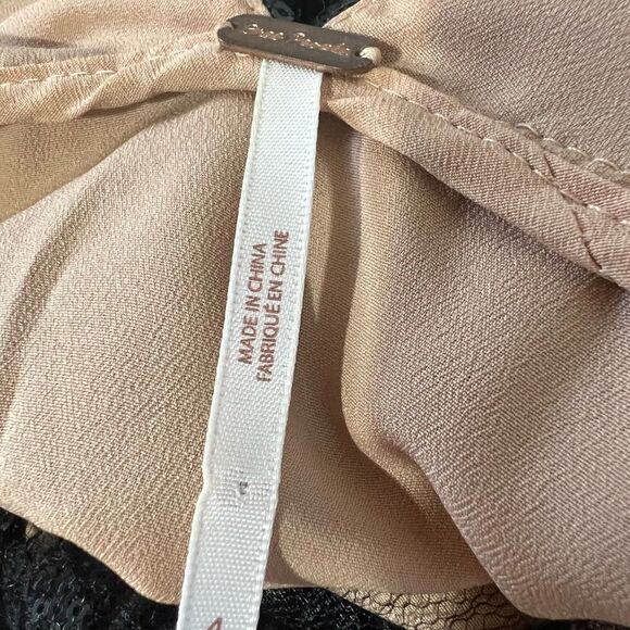 Free People Sequined Mini Dress Womens 4 Black Slip Lace Sparkle Sexy Party - Picture 8 of 9